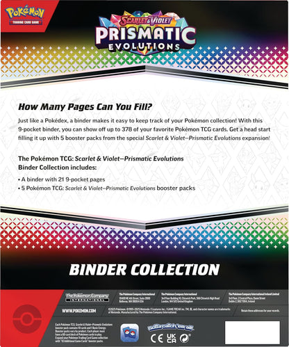 Scarlet & Violet Prismatic Evolutions Binder Collection (Binder with 378 Pockets & 5 Booster Packs)
